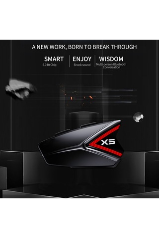 Teltree Motorsiklet Kask Kulaklığı: Ip67 Su Geçirmez Bt5.0, Ses İçin Kablosuz, Gürültü Engelleme, 600mah Pil, Siyah