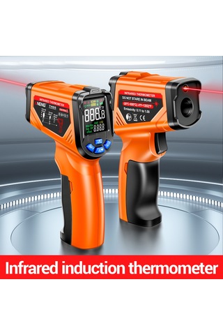Youmex Aneng Th05 Endüstriyel Enstrüman: Kızılötesi Lazer Sensörlü, -20 C 650 C Hızlı Ölçüm, Kesintisiz Ekran, Turuncu Pil Dahil Değil