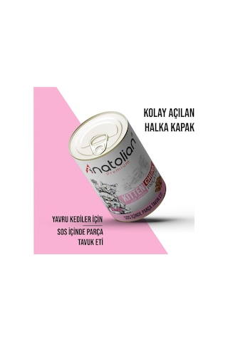 Anatolian Premium Tavuklu Parça Etli Yavru Kedi Konservesi 12 x 400 G