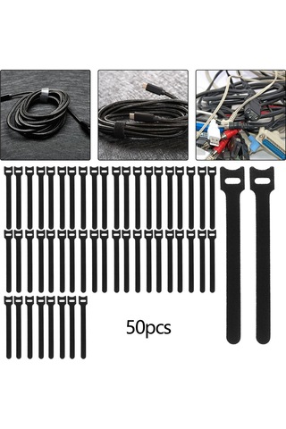 Homyl 50 Parça Serbest Bırakılabilir Kablo Bağları Siyah