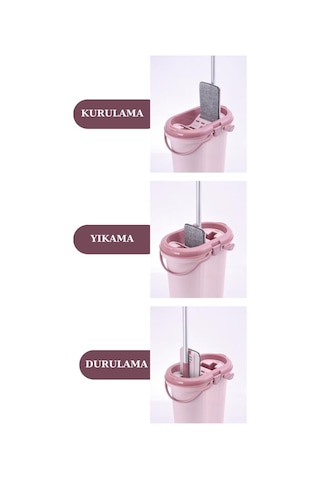 Flora Trio 3 Bölmeli Tablet Mop Temizlik Seti 14 L + 4 Adet Yedek Mikrofiber Bez