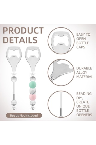 Gatherco 10'lu Paket Boncuklu Bira Açacağı Düz Bira Şişe Açacağı Dekoratif Boncuklu Şişe Açacağı Kendin Yap Boncuk Şişe Açacağı