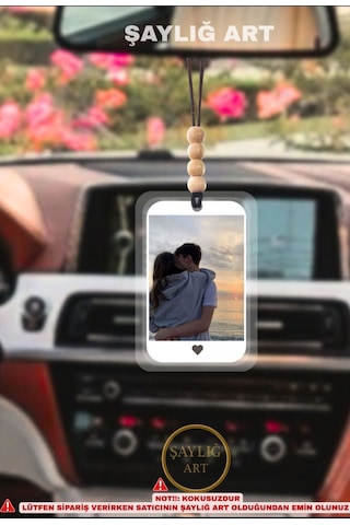 Kişiye Özel Fotoğraflı Araç Dikiz Ayna Süsü Sevgiliye Hediyelik Aksesuar
