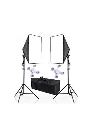 Soligor Softbox 50 x 70 CM Paraflaş 4 Duylu Adaptörlü Sürekli Işık Seti Soligor Softbox 50 x 70 CM Paraflaş 4 Duylu Adaptörlü Sürekli Işık Seti