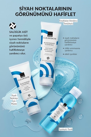 Siyah Noktaların Görünümü İçin Ferahlatan Arındırıcı Yüz Maskesi 75 Ml. Üçlü Paket