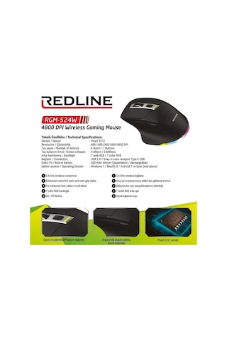 Redline RGM-524W Kablosuz Oyuncu Mouse