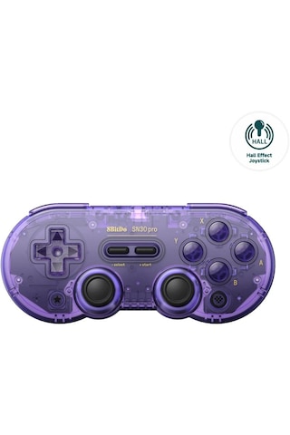 8bitdo Sn30 Pro Bluetooth Kablosuz Hall Effect Oyun Kolu Mor Switch/switch 2,pc,macos,android