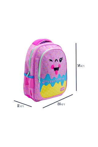 Muggle 2 Bölmeli Pink Ice Cream Okul Sırt Çantası Mu-8652