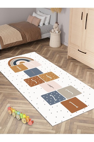 Seksek Oyun Halısı Yıkanabilir Kaymaz Taban Çocuk Odası 6296c 001
