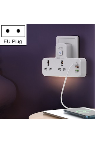 Ldnıo Sc2311 20w Pd+qc 3.0 Gece Lambalı Çok Fonksiyonlu Ev Hızlı Şarj Soketi, Spec: Eu Plug