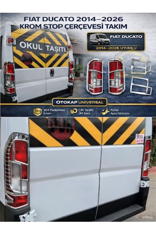 Fiat Ducato 2014-2025 Uyumlu Abs Krom Stop Çerçevesi Takım