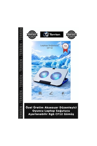 Özel Üretim Aksesuar Düzenleyici Oyuncu Laptop Soğutucu Ayarlanabilir Rgb Cf12 Gümüş
