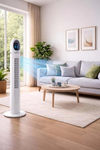 Acfn06 Kule Tipi Vantilatör 45w Uzaktan Kumandalı Sessiz Vantilatör Dokunmatik Led Ekranlı 3 M