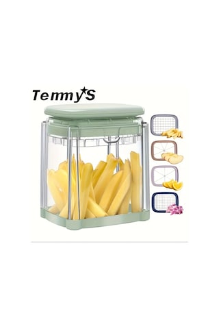 Dashanshop 1 Takım Çok Amaçlı Light Green Manuel Sebze Ve Meyve Doğrayıcı Paslanmaz Çelik Bıçaklı Dilimleme Doğrama Ve Dilimleme İçin Mutfak Malzemeleri 1 Parça