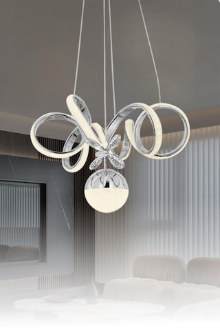 Eray Aydınlatma 9168-1 Krom Kristal Taşlı Led Avize Krom