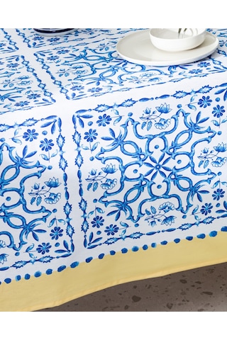Madame Coco Ligny Masa Örtüsü - 150x250 Cm - Mavi/bej Maor0000000042