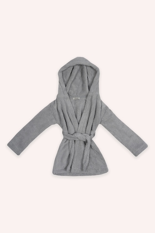 Kız Çocuk Peluş Sabahlık Gri Gri