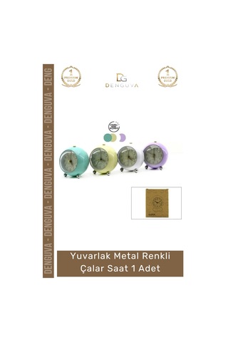 Saat Modern Tasarım Estetik Minimalist Masa Saati Kaliteli Yuvarlak Metal Renkli Çalar Saat Çok Renkli
