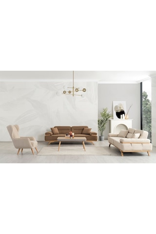 Dekorbizden Sürpirz Koltuk Takımı Krem-31834 7009