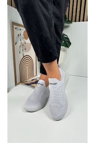 Günlük Unisex Sneaker Slip-on Nefes Alabilen Hafif Yürüyüş Bağcıksız Esnek Spor Ayakkabı 041f Buz