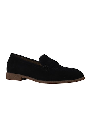 Hobby Süet Hakiki Deri Penny Loafer Kadın Babet Mb262150s Sıyah