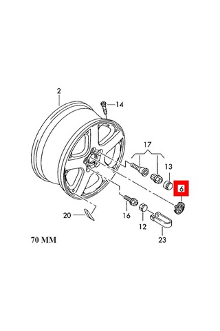 Transporter T5 Jant Göbeği Arma Takım 2010-2014 Model Arası Uyumlu