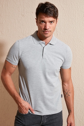 Buratti Pamuklu Regular Fit Düğmeli Erkek Polo Yaka T Shirt 5902127 Gri Melanj