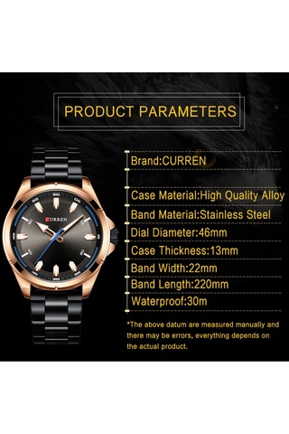 Curren Erkek Kuvars İş Moda Saati Paslanmaz Çelik Kayış Basit Yaratıcı Kol Saati İş Tarih Parti Hediyesi Diğer