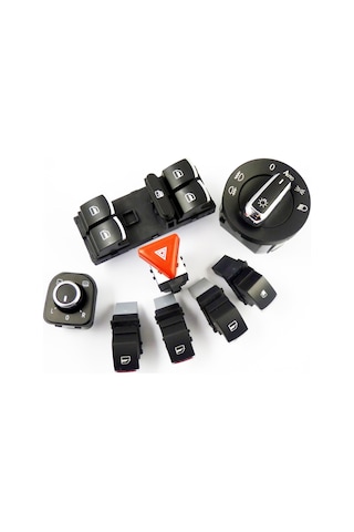 Volkswagen Golf 5 2004 - 2009 Kontrol Dügmeleri 8 Li Krom Set 440401036 Volkswagen Golf 5 2004 - 2009 Kontrol Dügmeleri 8 Li Krom Set 440401036