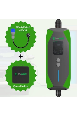 Truwatt Zt307 7kw Taşınabilir Elektrikli Araç Şarj Cihazı 32a/220v 7 Metre