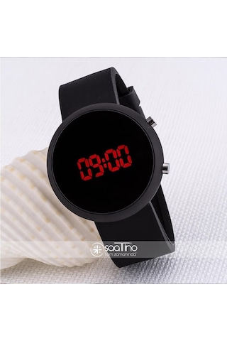Dijital Led Tasarım Siyah Renkli Silikon Kordonlu Unisex Kol Saati St-303518