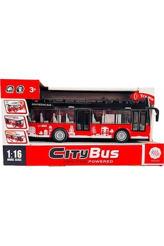 Ctoys Ses Ve Işıklı Oyuncak Şehir Otobüsü A1119-13 Kımızı