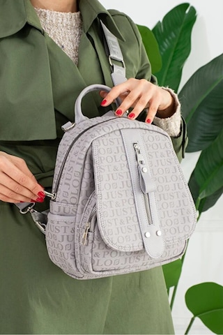 Just Polo Kadın Günlük Kullanıma Uygun Su Geçirmez Çok Bölmeli Sırt Çantası Shopper Gri