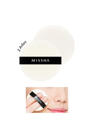 Missha Compressed Flocking Puff Pudra Uygulaması İçin Makyaj Süngeri Daire Yuvarlak