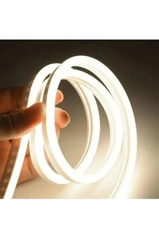 Neon Esnek Şerit Led 4 Metre Beyaz Gün Işığı + 220 Volt Fişli