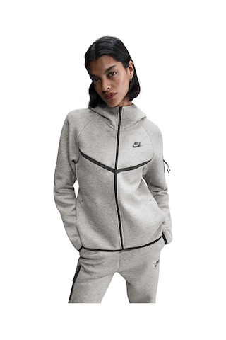 Nike Tech Fleece Windrunner Hoodie Gri Kadın Sweatshirt Hv6747-063