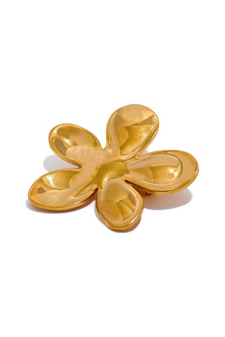 Altın Eetit Toptan Paslanmaz Çelik Çiçek Metal Broş Altın Gümüş Renk Su Geçirmez Gerçek Altın Kaplama Moda Takı Kadınlar İçin Altın