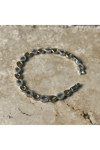 Vıp Seri Damla Zirkon Bileklik Gold