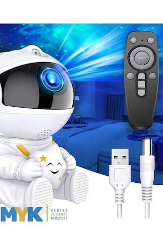 Astronot Projektör Led Işık Lazer Galaxy 360 Yıldız Projeksiyon Aurora Bulutsusu Çocuk Gece Lambası