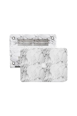 Apple Uyumlu MacBook Air M1 Kılıfı A2337 Uyumlu 13 İnç Premium Deri Kaplama Mermer Desenli Hard Case A2179 A1932