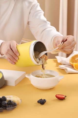 304 Çelik Yemek Mama Saklama Kabı cin560sr Sarı 500 ML Sarı