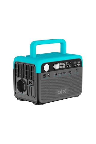 Bix Ps60k Taşınabilir Güç Kaynağı - Ac/dc/usb, Güneş Paneli Uyumlu - 192wh 300w 230v 50hz Taşınabili Siyah