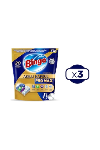 Bingo Akıllı Kapsül Pro Max Bulaşık Makinesi Tableti 3 x 20'li