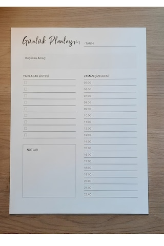 A4 Günlük Planlayıcı-minimalist Ve Sade Tasarımlı 50 Yaprak Çok Renkli