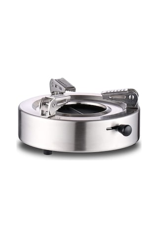 Açık Mini Soba Paslanmaz Çelik Fırın Ayarlanabilir Ateş Gücü Rüzgar Kampı Kamp Barbekü İçin Hot Hot Dış Mekan Pişirme Silyvery Gümüş