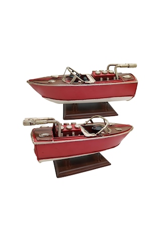 Dekoratif Metal Hız Botu Sürat Teknesi 25cm