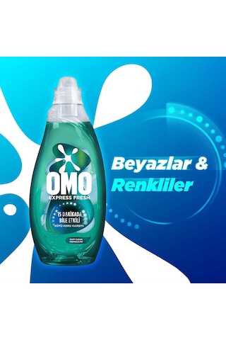 Omo Express Fresh Kötü Koku Karşıtı Beyaz ve Renkliler 2 x 1480 ML + Capcanlı Renkli ve Siyahlar için Deterjan 1480 ML