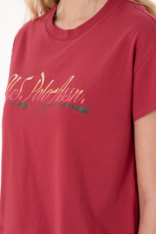 U.S. Polo Assn. Kadın Vişne Bisiklet Yaka Tişört 50299735-VR223