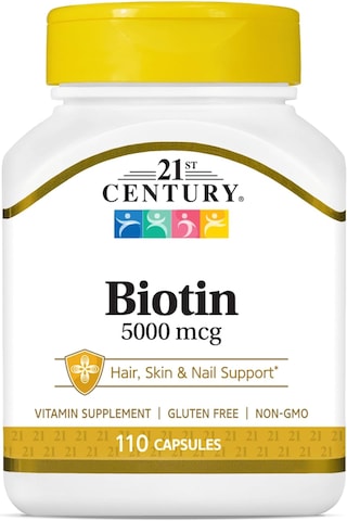 21st Century Biotin Hair + Skin Gluten Free 5000 110 Caps Aromasız