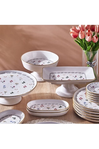 Fecra Mistral 18 Parça Servis Ve Sunum Seti Beyaz